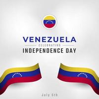 glad venezuelas självständighetsdag 5 juli firande vektor designillustration. mall för affisch, banner, reklam, gratulationskort eller print designelement