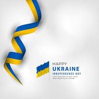 glücklicher ukrainischer unabhängigkeitstag am 24. august feiervektordesignillustration. vorlage für poster, banner, werbung, grußkarte oder druckgestaltungselement vektor