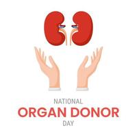 nationella organdonatordagen med njurar vektor