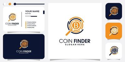 suche logo mit modernem bitcoin-konzept premium-vektor vektor