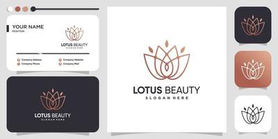 Lotus-Logo-Design mit kreativem Premium-Vektor im Linienstil vektor