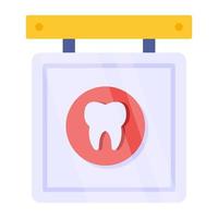 konzeptionelle flache Design-Ikone der Zahnarztbehörde vektor