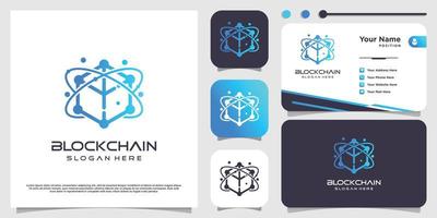 Blockchain-Logo-Design mit kreativem Element-Premium-Vektor vektor