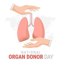 nationaler organspendetag mit lunge vektor