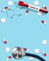 vertikal covid-19 affisch med medicin vektor