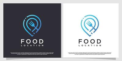 Food-Location-Logo mit einfachem und kreativem Elementstil Premium-Vektor Teil 1 vektor