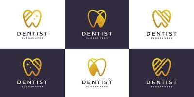 dental logotyp samling med kreativ element stil premium vektor del 4