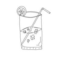 doodle glas med cocktail vektor