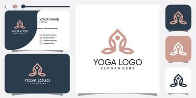 Yoga-Logo-Zusammenfassung mit Premium-Vektor des modernen Elementkonzepts vektor