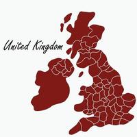 doodle frihandsritning av Storbritannien karta. vektor