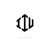 iiu-Buchstaben-Logo-Design mit Polygonform. iiu Polygon- und Würfelform-Logo-Design. iiu Sechseck-Vektor-Logo-Vorlage in weißen und schwarzen Farben. iiu-monogramm, geschäfts- und immobilienlogo. vektor