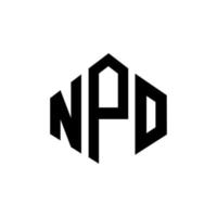 npo-Brief-Logo-Design mit Polygonform. npo-polygon- und würfelform-logo-design. npo Sechseck-Vektor-Logo-Vorlage in weißen und schwarzen Farben. npo-monogramm, geschäfts- und immobilienlogo. vektor