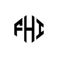 fhi-Brief-Logo-Design mit Polygonform. fhi Polygon- und Würfelform-Logo-Design. fhi Sechseck-Vektor-Logo-Vorlage in weißen und schwarzen Farben. fhi monogramm, geschäfts- und immobilienlogo. vektor