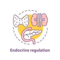 Symbol für das Konzept der endokrinen Regulation. Endokrinologie Idee dünne Linie Abbildung. Gesundheitspflege. Schilddrüse, Bauchspeicheldrüse. Vektor isoliert Umrisszeichnung