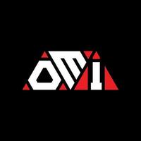 Omi-Dreieck-Buchstaben-Logo-Design mit Dreiecksform. Omi-Dreieck-Logo-Design-Monogramm. Omi-Dreieck-Vektor-Logo-Vorlage mit roter Farbe. omi dreieckiges logo einfaches, elegantes und luxuriöses logo. omi vektor