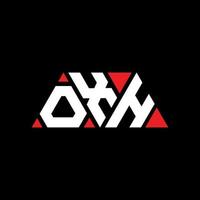 oxh-Dreieck-Buchstaben-Logo-Design mit Dreiecksform. Oxh-Dreieck-Logo-Design-Monogramm. Oxh-Dreieck-Vektor-Logo-Vorlage mit roter Farbe. oxh dreieckiges logo einfaches, elegantes und luxuriöses logo. oh vektor