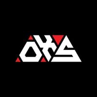 oxs triangel bokstavslogotypdesign med triangelform. oxs triangel logotyp design monogram. oxs triangel vektor logotyp mall med röd färg. oxs triangulära logotyp enkel, elegant och lyxig logotyp. oxar