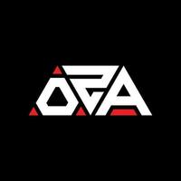 Oza-Dreieck-Buchstaben-Logo-Design mit Dreiecksform. Oza-Dreieck-Logo-Design-Monogramm. Oza-Dreieck-Vektor-Logo-Vorlage mit roter Farbe. Oza dreieckiges Logo einfaches, elegantes und luxuriöses Logo. Oza vektor
