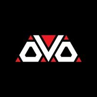 Ovo-Dreieck-Buchstaben-Logo-Design mit Dreiecksform. Ovo-Dreieck-Logo-Design-Monogramm. Ovo-Dreieck-Vektor-Logo-Vorlage mit roter Farbe. ovo dreieckiges Logo einfaches, elegantes und luxuriöses Logo. Ei vektor