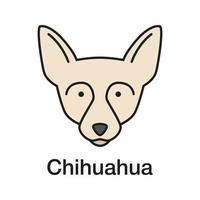 Chihuahua-Farbsymbol. chi. Spielzeughunderasse. isolierte Vektorillustration vektor