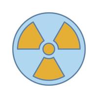 Farbsymbol für Kernenergie. Atomkraft. Strahlung. radioaktive Gefahr. isolierte Vektorillustration vektor