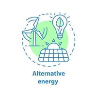 alternativ energi koncept ikon. vind- och solelsystemidé. tunn linje illustration. ekologisk elproduktion. vektor isolerade konturritning