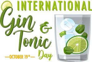 internationales gin and tonic day banner vektor