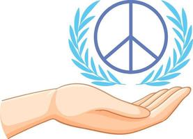 Friedenssymbol mit menschlicher Hand vektor