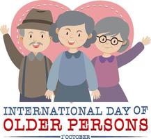 internationella dag för äldre personer banner design vektor