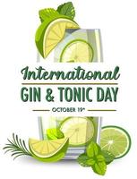 internationales gin and tonic day banner vektor