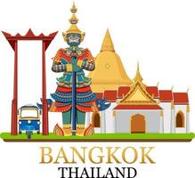 bangkok thailand wahrzeichen logo banner vektor