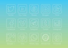 Tunna linjära sociala medievektorer vektor