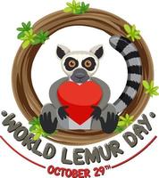 Welt-Lemur-Tag-Banner-Design vektor