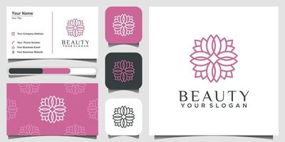 Blumen-Logo-Design mit Linienkunststil. logos können für spa, schönheitssalon, dekoration, boutique verwendet werden. Symbol und Visitenkarte