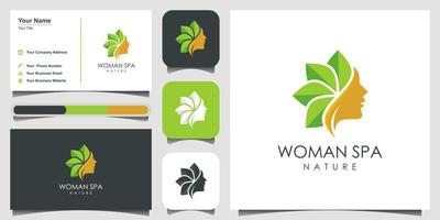 Beauty-Hautpflege-Logo-Design-Vektor. Spa-Therapie-Logo-Konzept. Logodesign und Visitenkarte vektor