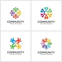 lagarbete eller design av communitylogotyp vektor