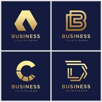 Satz einfacher und solider Buchstabenmarken. Grafikmarke in professioneller Qualität für Ihr Unternehmen. typografische Gestaltung. Buchstaben-Logo vektor