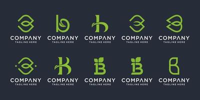 uppsättning kreativa monogram bokstaven b logotyp design inspiration. ikoner för affärer av lyx, elegant, enkel. vektor