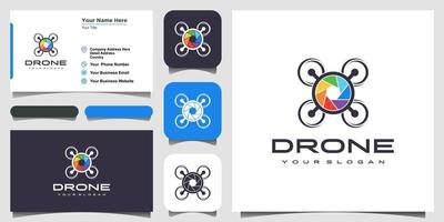 Drohnen-Foto-Logo-Design-Vorlage vektor