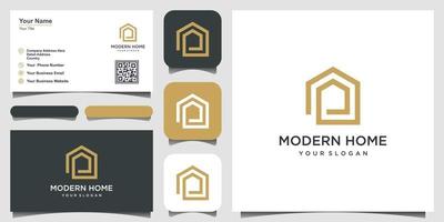 Bauen Sie ein Haus-Logo-Design mit Linienkunststil. Home Build Abstract für Logo-Design-Inspiration. vektor