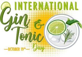 internationell gin och tonic dag banner vektor