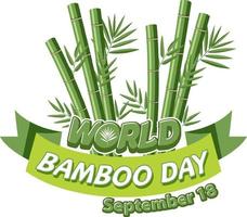 världens bambu dag logotyp banner vektor