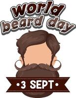 världens skäggdag 3 september vektor