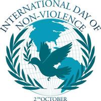 affisch för internationella dagen för icke-våld vektor