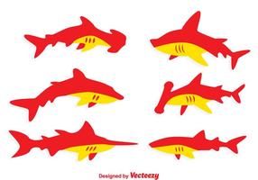 Rote und orange Haifisch-Vektoren vektor