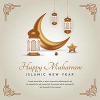happy muharram islamisches festival social media banner vorlage vektor