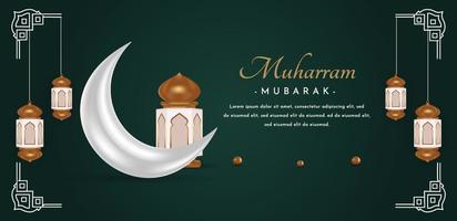 happy muharram islamische festival-banner-vorlage vektor