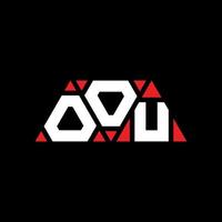 Oou-Dreieck-Buchstaben-Logo-Design mit Dreiecksform. Oou-Dreieck-Logo-Design-Monogramm. Oou-Dreieck-Vektor-Logo-Vorlage mit roter Farbe. Unser dreieckiges Logo ist ein einfaches, elegantes und luxuriöses Logo. ou vektor