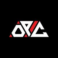 OPC-Dreieck-Buchstaben-Logo-Design mit Dreiecksform. OPC-Dreieck-Logo-Design-Monogramm. OPC-Dreieck-Vektor-Logo-Vorlage mit roter Farbe. OPC dreieckiges Logo einfaches, elegantes und luxuriöses Logo. opc vektor