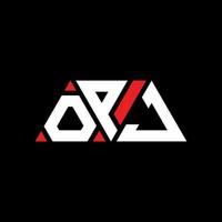 opj Dreiecksbuchstaben-Logo-Design mit Dreiecksform. opj-Dreieck-Logo-Design-Monogramm. opj-Dreieck-Vektor-Logo-Vorlage mit roter Farbe. opj dreieckiges Logo einfaches, elegantes und luxuriöses Logo. opj vektor